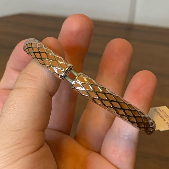 Lia Sophia Bracelet Honeycomb Metal Stretch Bangle Orange Jewelry Gift - Picture 6 of 7